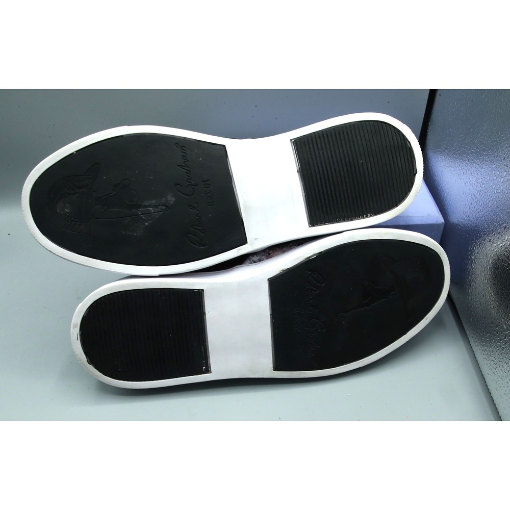 Robert Graham Mens Skull Graphic Print Leather Slip On Sneakers RG5483S Blk 9.5 - Picture 6 of 9
